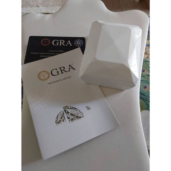 CERTIFIED Genuine Moissanite Diamond Chain Link Design Band Ring Sz 8~SALE~ - Picture 8 of 8